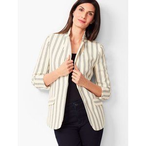 Talbots EUC Aberdeen Stripe Ponte Lined Blazer Size 12